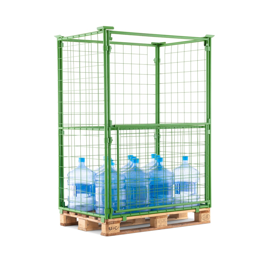 HEMMDAL opzetframe voor pallets met klep, maaswijdte 100 x 100 mm, hxbxd 1.600 x 1.200 x 800 mm, meigroen Productafbeelding nr. 6: HEMMDAL opzetframe voor pallets met klep, maaswijdte 100 x 100 mm, hxbxd 1.600 x 1.200 x 800 mm, meigroen