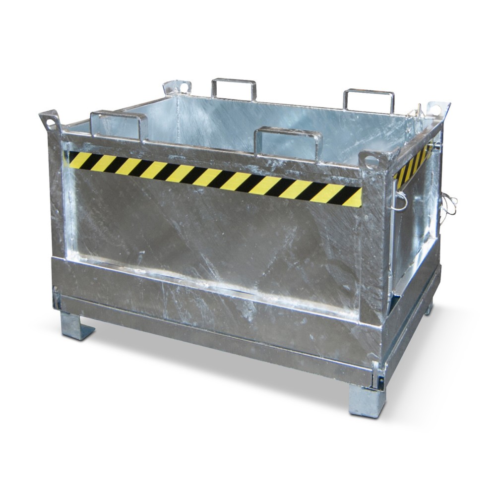 Product afbeelding: Bauer® bodemklepcontainer, 3-voudig stapelbaar, verzinkt, draagvermogen 1.000 kg, volume 0,5 m³