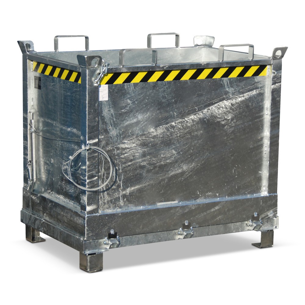 Product afbeelding: Bauer® bodemklepcontainer, 3-voudig stapelbaar, verzinkt, draagvermogen 1.000 kg, volume 0,75 m³