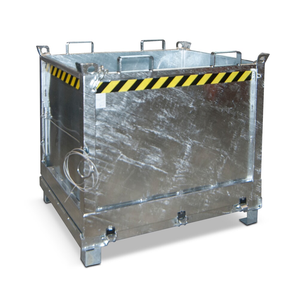 Bauer® bodemklepcontainer, 3-voudig stapelbaar, verzinkt, draagvermogen 1.250 kg, volume 1 m³ Product afbeelding: Bauer® bodemklepcontainer, 3-voudig stapelbaar, verzinkt, draagvermogen 1.250 kg, volume 1 m³
