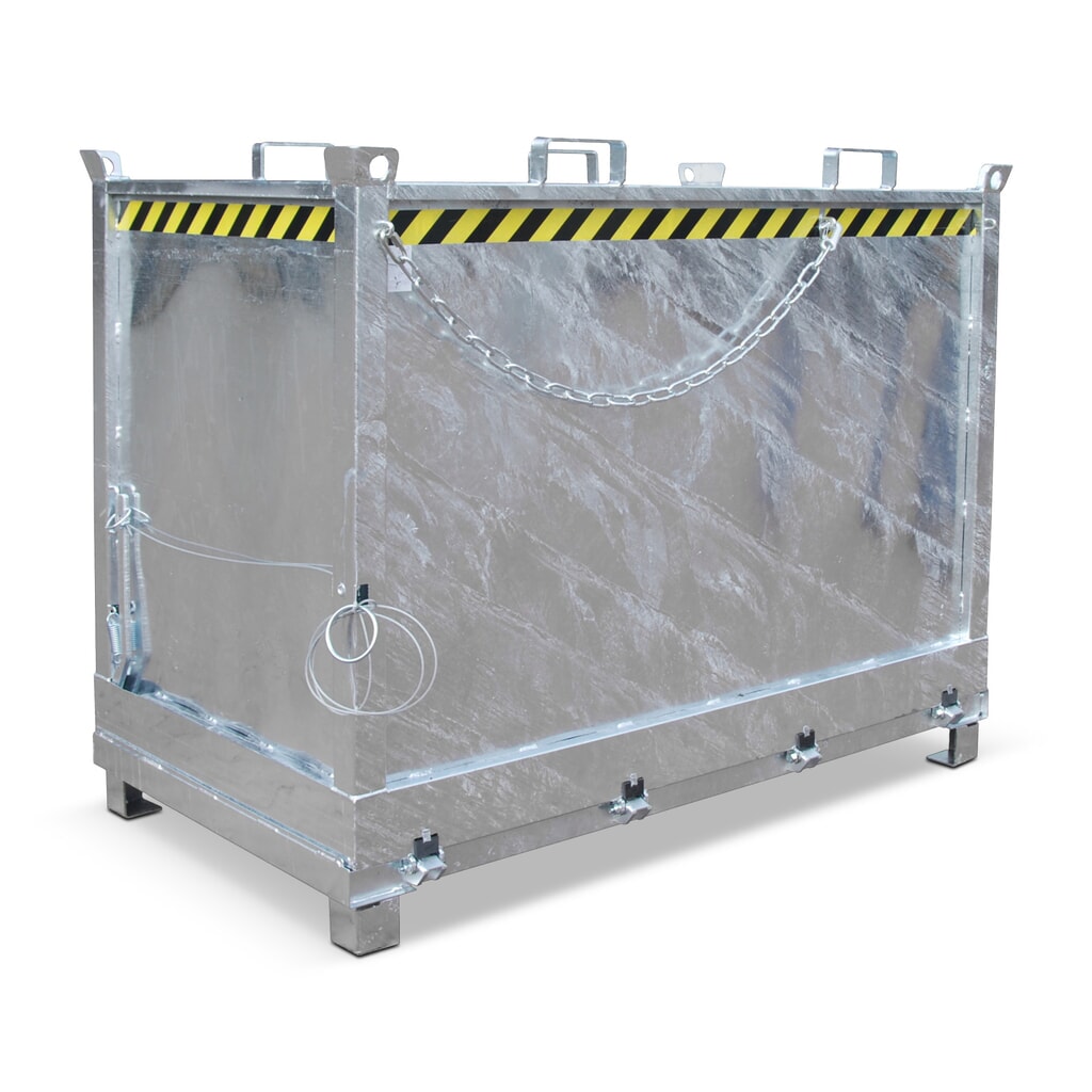 Bauer® bodemklepcontainer, 3-voudig stapelbaar, verzinkt, draagvermogen 1.500 kg, volume 2 m³ Product afbeelding: Bauer® bodemklepcontainer, 3-voudig stapelbaar, verzinkt, draagvermogen 1.500 kg, volume 2 m³