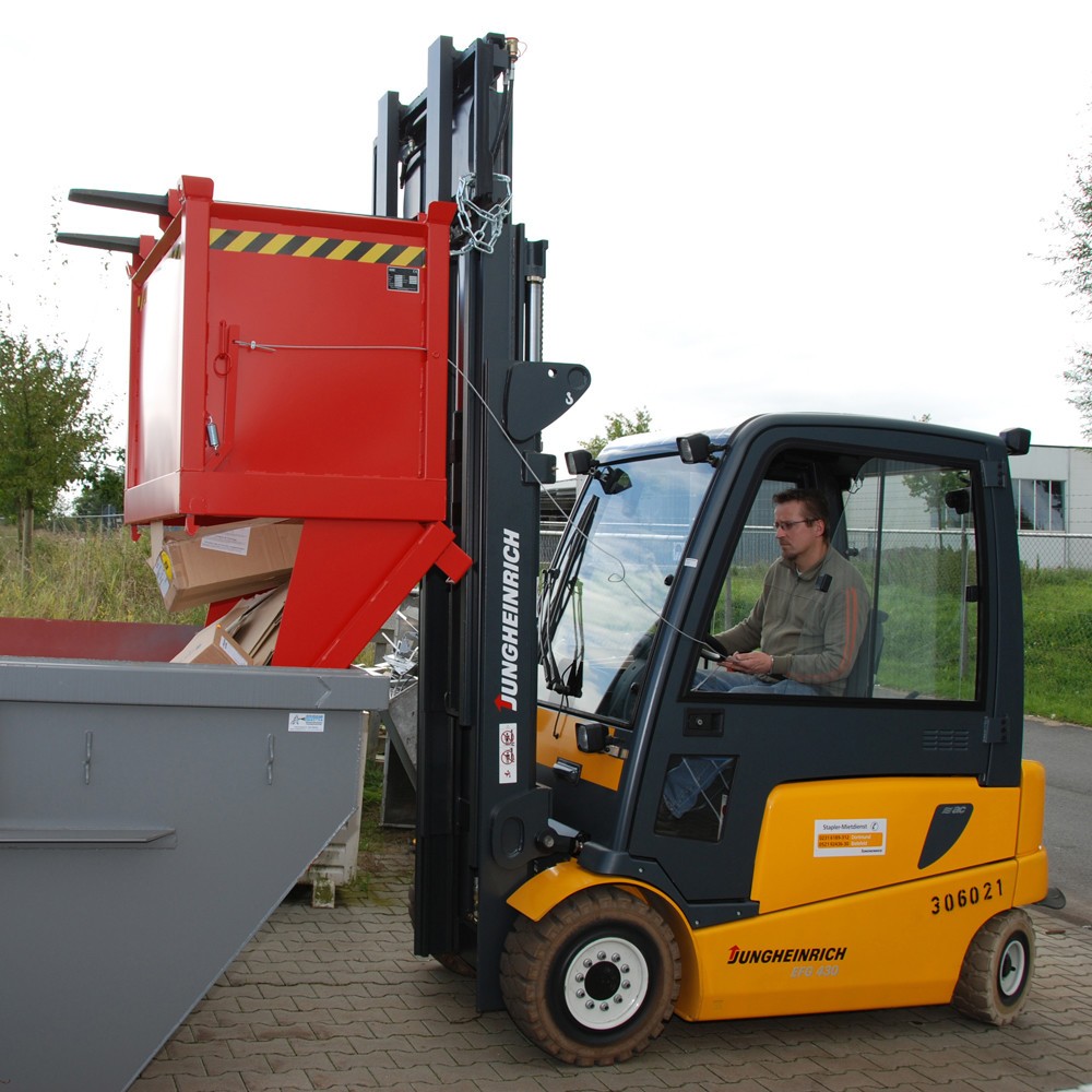 Productafbeelding nr. 3: Bauer® Bak met uitklapbare bodem, 3-voudig stapelbaar, gelakt, volume 0,5 m³, RAL 2000 geeloranje