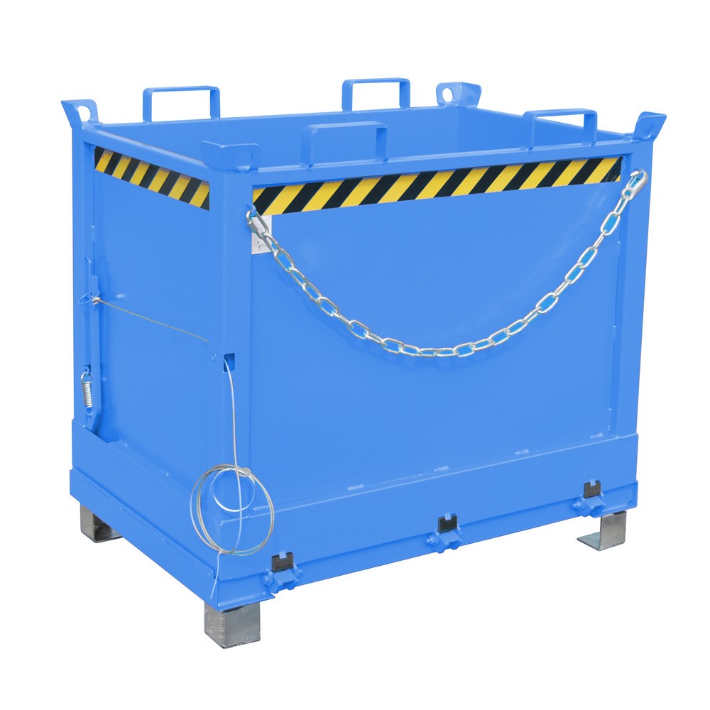 Product afbeelding: Bauer® Bak met uitklapbare bodem, 3-voudig stapelbaar, gelakt, volume 0,75 m³, RAL 5012 lichtblauw