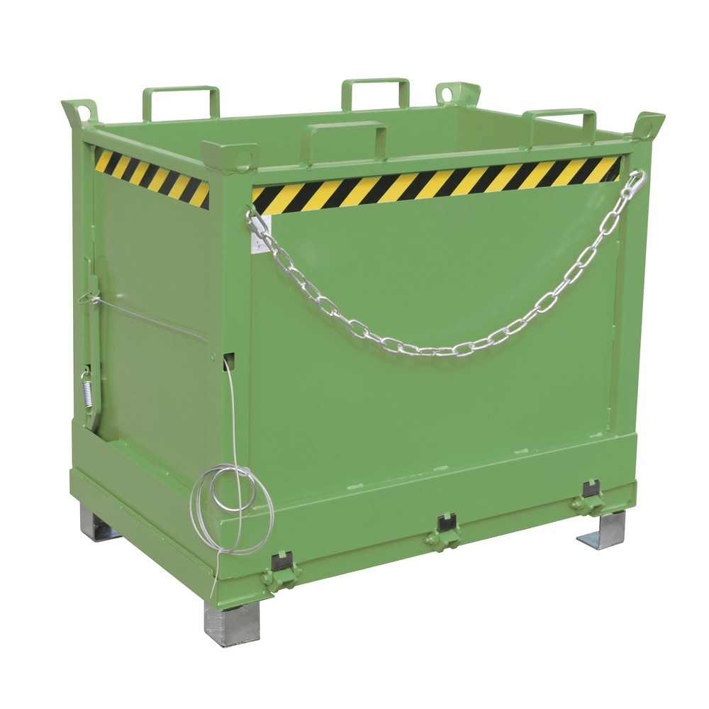 Product afbeelding: Bauer® Bak met uitklapbare bodem, 3-voudig stapelbaar, gelakt, volume 0,75 m³, RAL 6011 resedagroen