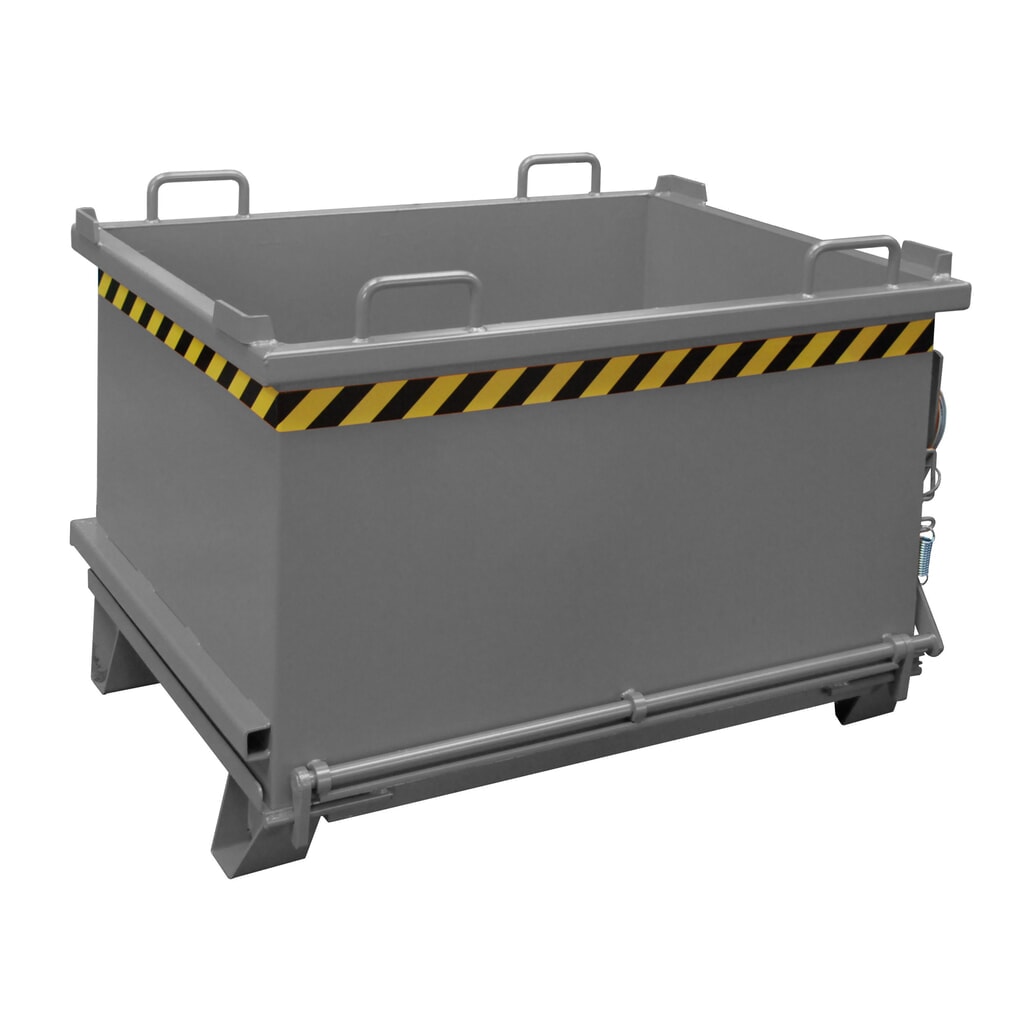 Product afbeelding: Bauer® Bak met uitklapbare bodem, versterkte bodemklep, gelakt, volume 0,75 m³, RAL 7005 muisgrijs