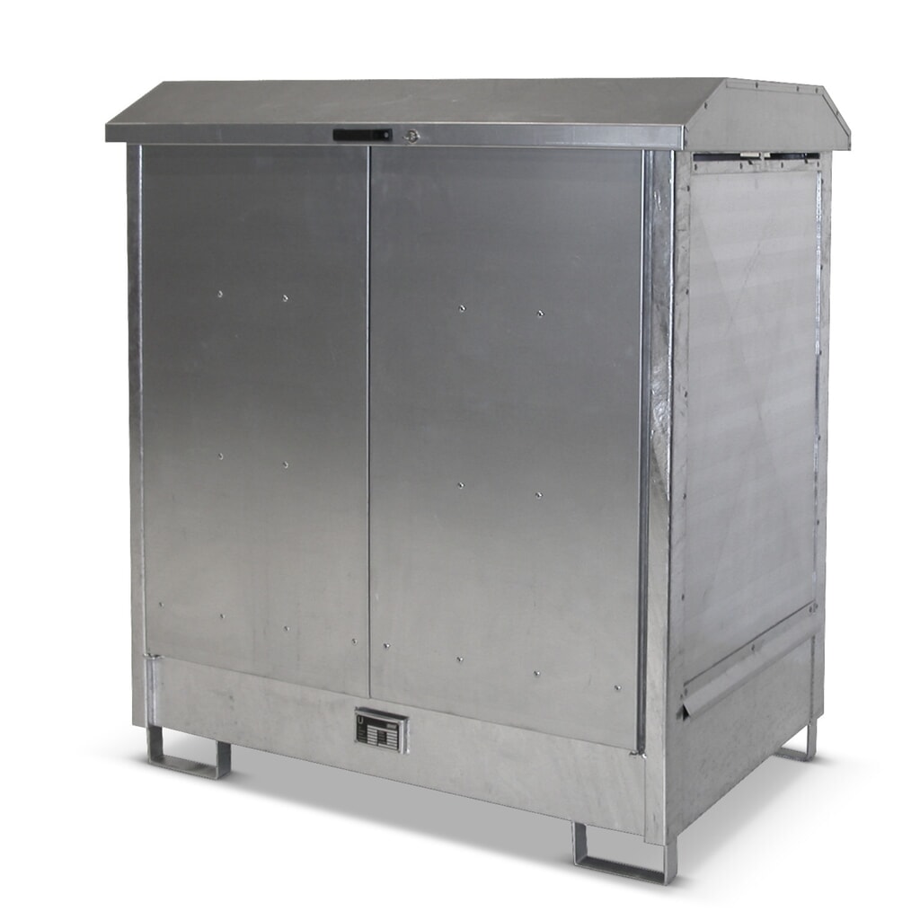 Depot voor gevaarlijke stoffen Bauer® GD-N, incl. lekbak voor 2x 200 l, hxbxd 1.610 x 1.440 x 1.015 mm Product afbeelding: Depot voor gevaarlijke stoffen Bauer® GD-N, incl. lekbak voor 2x 200 l, hxbxd 1.610 x 1.440 x 1.015 mm