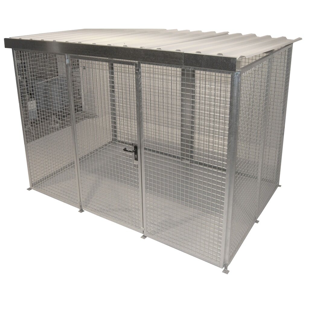 Bauer® Gasflescontainer met dak, 1 deur, 104 flessen Product afbeelding: Bauer® Gasflescontainer met dak, 1 deur, 104 flessen