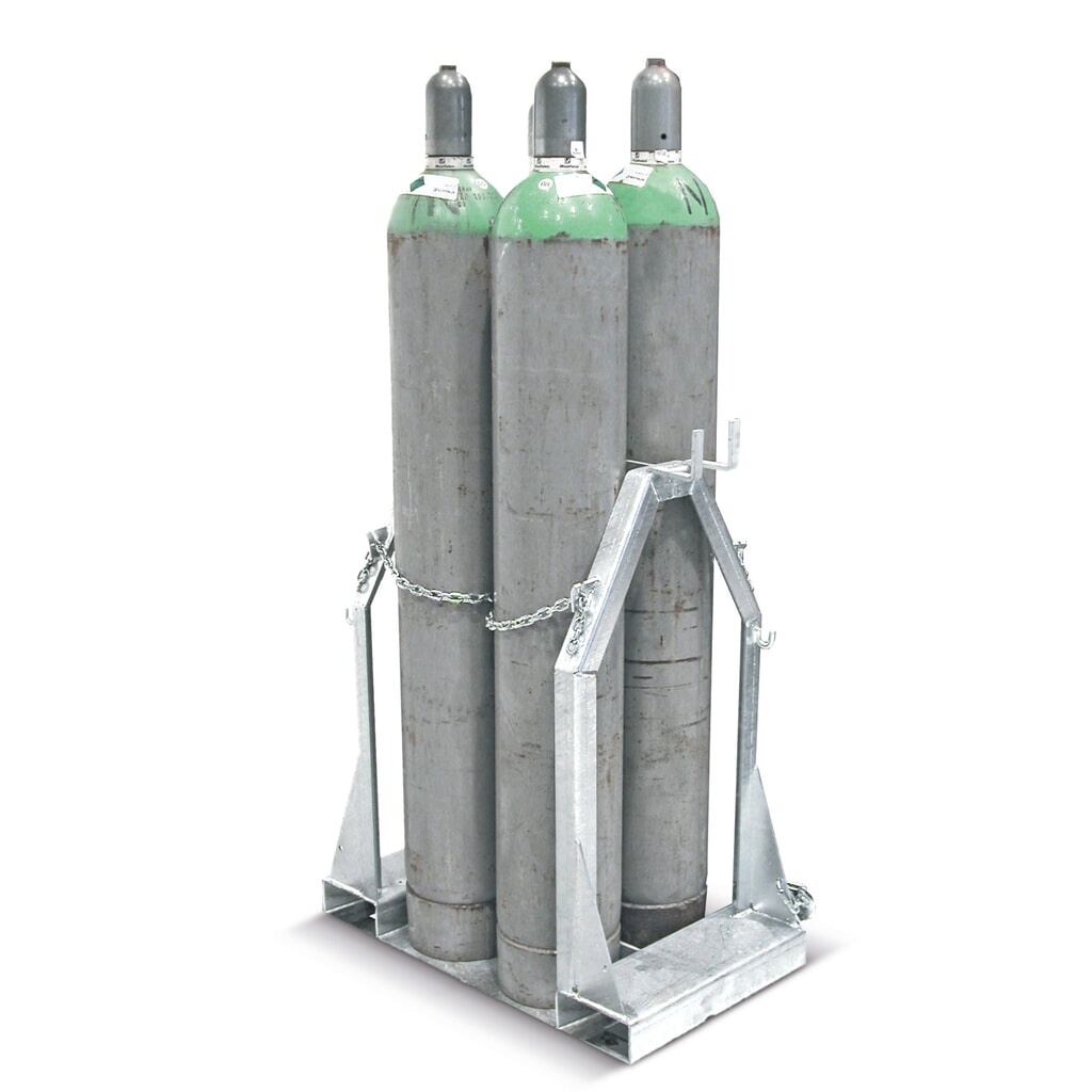 Bauer® Gasflespallet voor 4 gasflessen van Ø 250 mm Product afbeelding: Bauer® Gasflespallet voor 4 gasflessen van Ø 250 mm