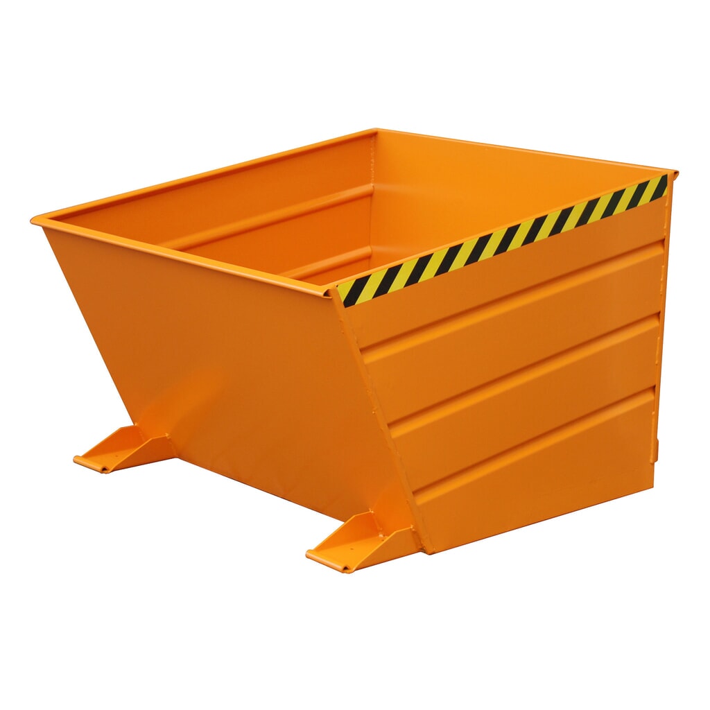 Bauer® Kantelbak compact, gelakt, volume 1 m³, RAL 2000 geeloranje Product afbeelding: Bauer® Kantelbak compact, gelakt, volume 1 m³, RAL 2000 geeloranje