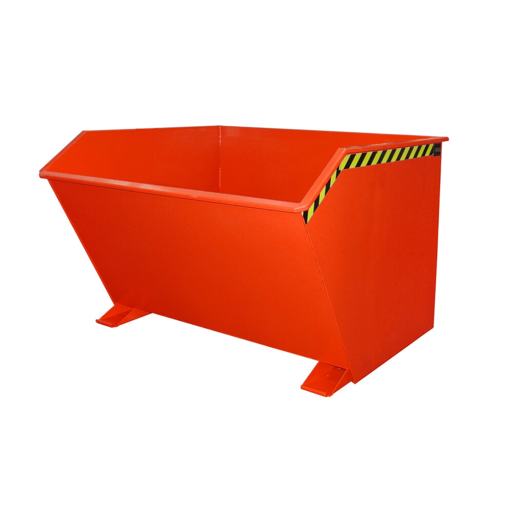 Product afbeelding: Bauer® Kantelbak, lage bouwhoogte, gelakt, volume 2 m³, RAL 3000 vuurrood