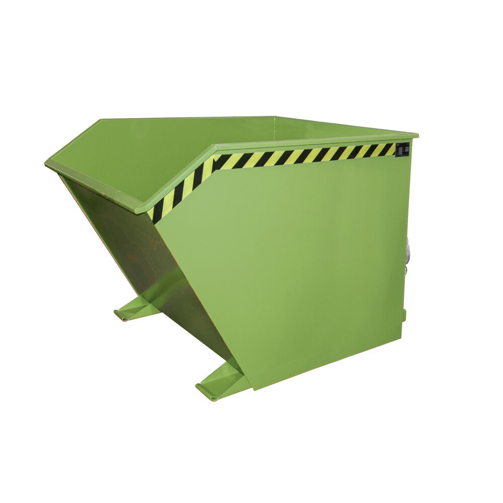Product afbeelding: Bauer® Kantelbak, lage bouwhoogte, gelakt, volume 1,5 m³, RAL 6011 resedagroen