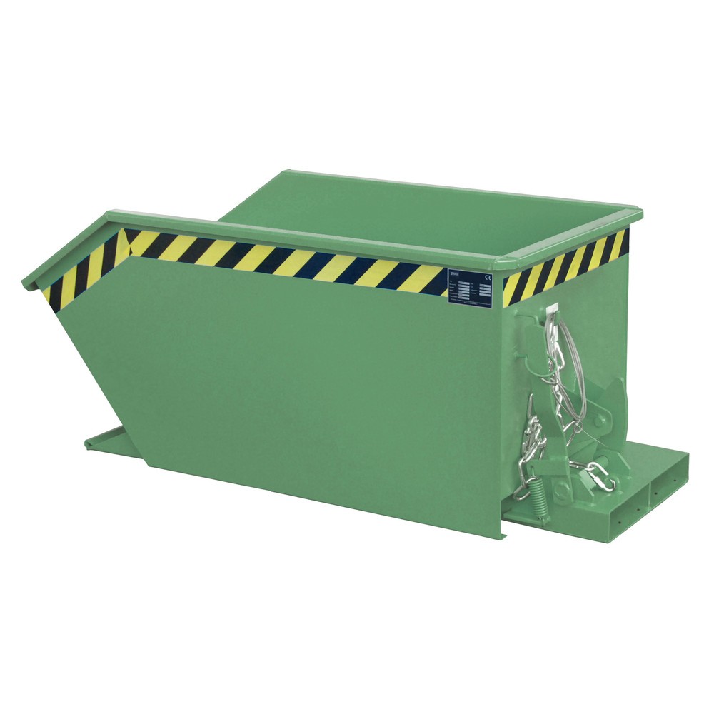 Product afbeelding: Bauer® Kantelbak, lage bouwhoogte, gelakt, volume 0,3 m³, RAL 6011 resedagroen