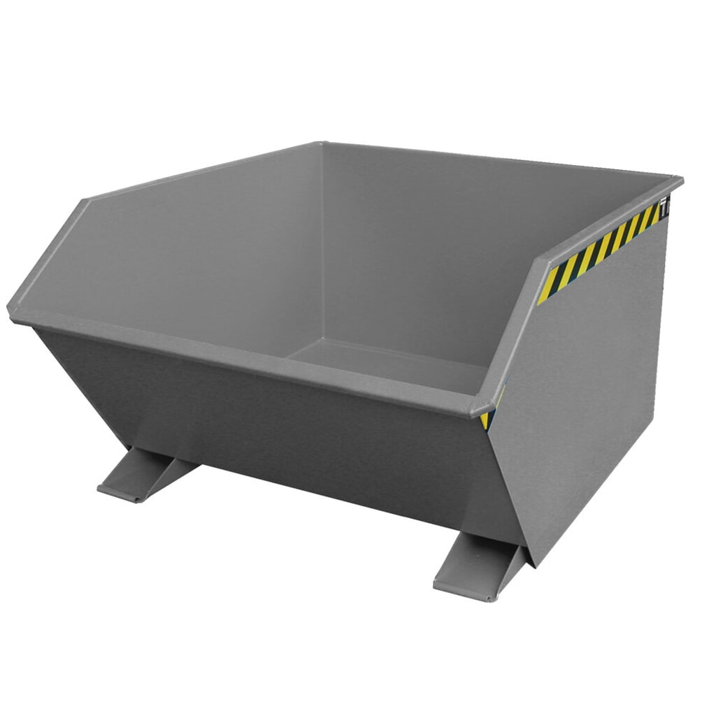Product afbeelding: Bauer® Kantelbak, lage bouwhoogte, gelakt, volume 1 m³, RAL 7005 muisgrijs