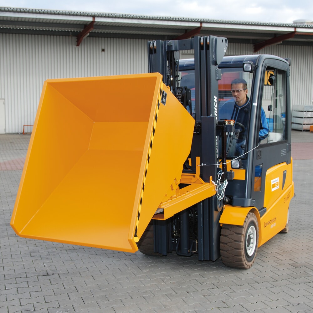 Productafbeelding nr. 3: Bauer® Kantelbak met afrolmechanisme, gelakt, volume 0,15 m³, RAL 5012 lichtblauw