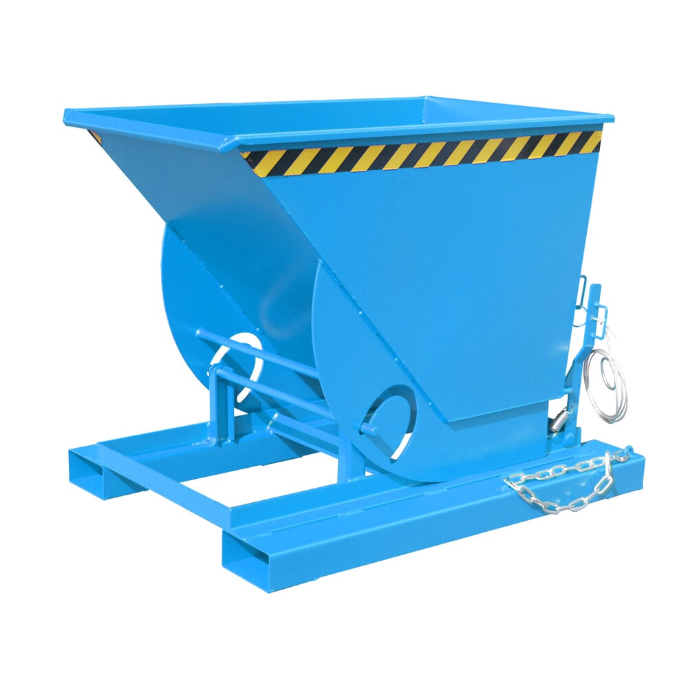Product afbeelding: Bauer® Kantelbak met afrolmechanisme, cap. 1.000 kg, gelakt, volume 0,5 m³, RAL 5012 lichtblauw