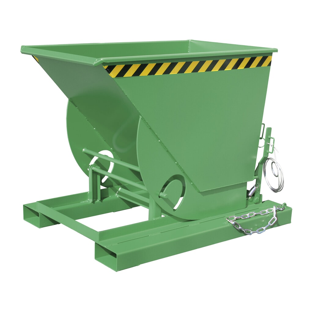 Product afbeelding: Bauer® Kantelbak met afrolmechanisme, cap. 1.000 kg, gelakt, volume 0,5 m³, RAL 6011 resedagroen