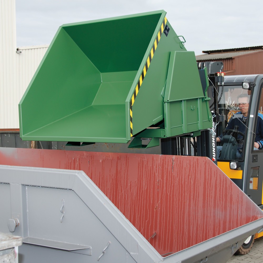 Productafbeelding nr. 4: Bauer® kantelbak met afrolmechanisme Premium, brede constructie, verzinkt, zonder deksel, volume 0,3 m³