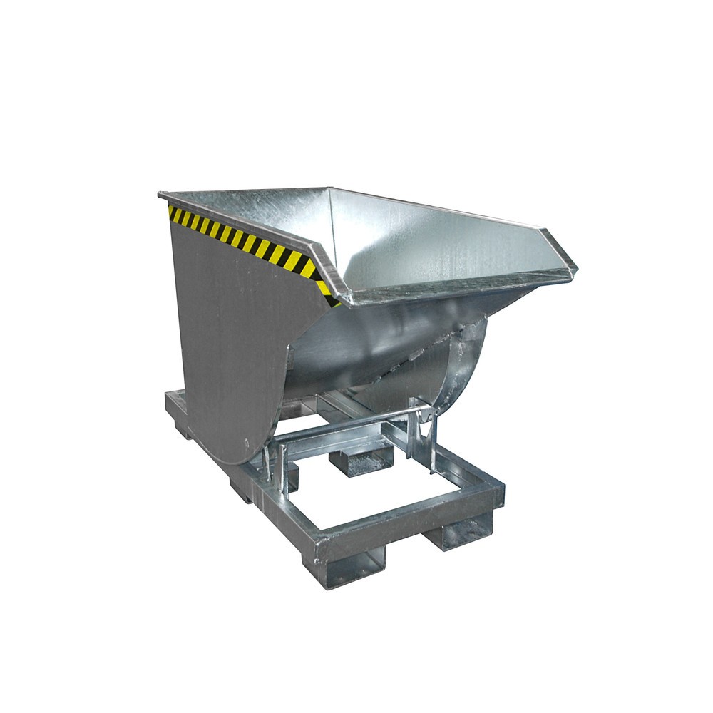 Productafbeelding nr. 1: Bauer® kantelbak met afrolmechanisme Premium, lage constructie, verzinkt, zonder deksel, volume 0,3 m³