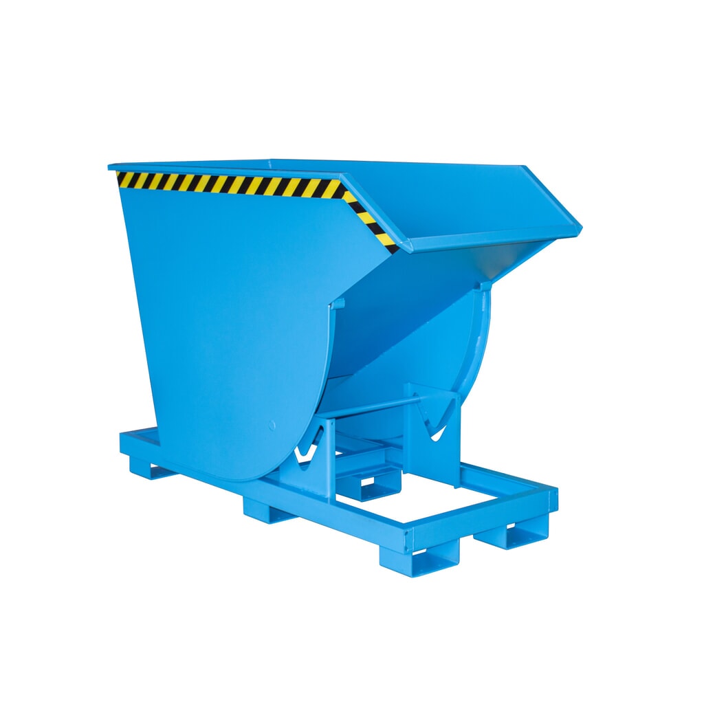 Bauer® Kantelbak met afrolmechanisme Premium, diepe bouwvorm, gelakt, zonder deksel, volume 0,75 m³, RAL 5012 lichtblauw Product afbeelding: Bauer® Kantelbak met afrolmechanisme Premium, diepe bouwvorm, gelakt, zonder deksel, volume 0,75 m³, RAL 5012 lichtblauw