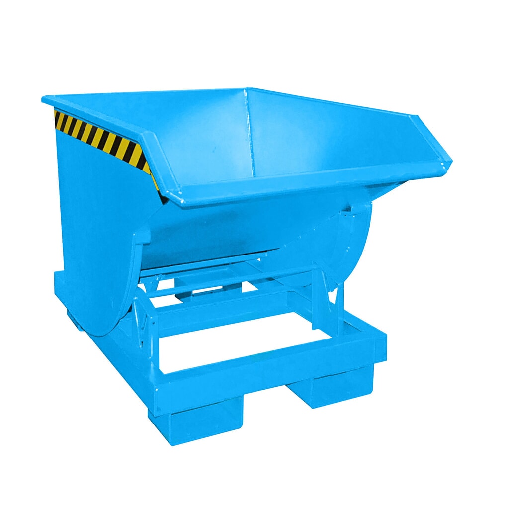 Bauer® Kantelbak met afrolmechanisme Premium, diepe bouwvorm, gelakt, zonder deksel, volume 0,5 m³, RAL 5012 lichtblauw Product afbeelding: Bauer® Kantelbak met afrolmechanisme Premium, diepe bouwvorm, gelakt, zonder deksel, volume 0,5 m³, RAL 5012 lichtblauw