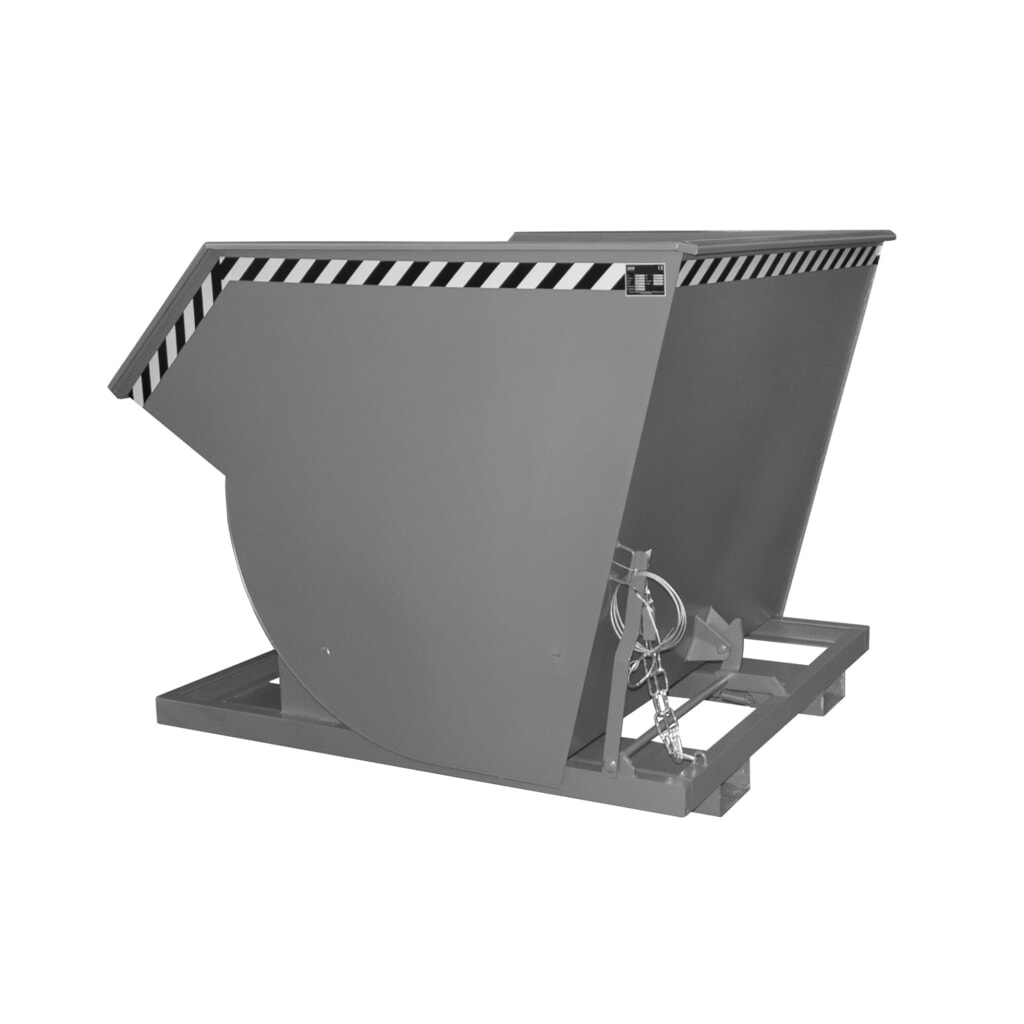 Product afbeelding: Bauer® Kantelbak met afrolmechanisme Premium, diepe bouwvorm, gelakt, zonder deksel, volume 2 m³, RAL 7005 muisgrijs