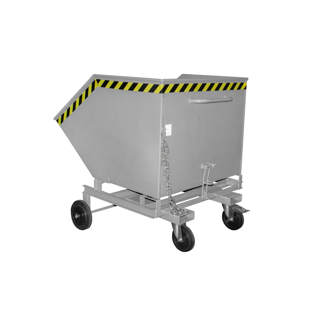 Product afbeelding: Bauer® Kantelbare bakwagen, met wielstel en inrijkokers, volume 1 m³, RAL 7005 muisgrijs