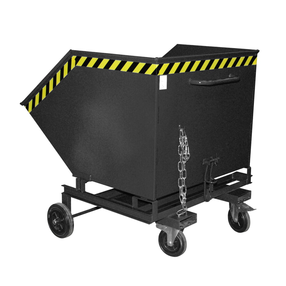Productafbeelding nr. 1: Bauer® Kantelbare bakwagen, met wielstel en inrijkokers, volume 1 m³, RAL 7021 zwartgrijs