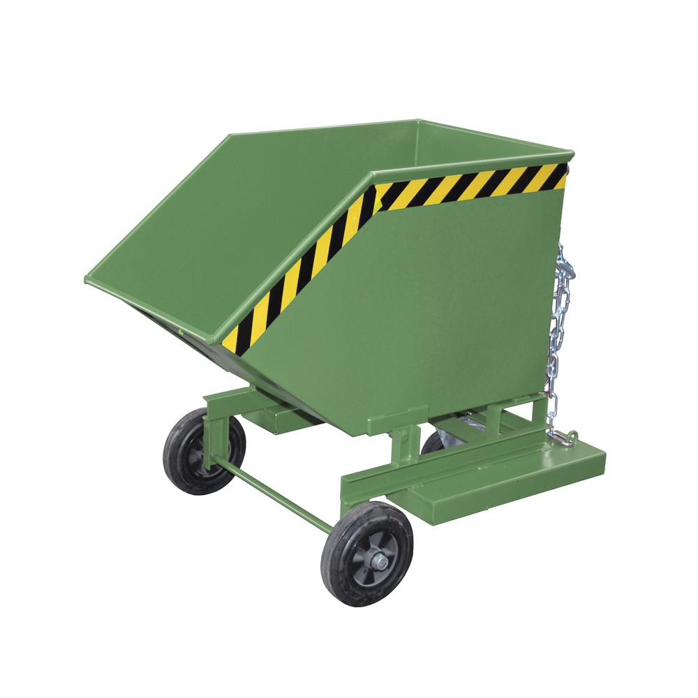 Productafbeelding nr. 5: Bauer® Kantelbare bakwagen, met wielstel en inrijkokers, volume 0,4 m³, RAL 6011 resedagroen