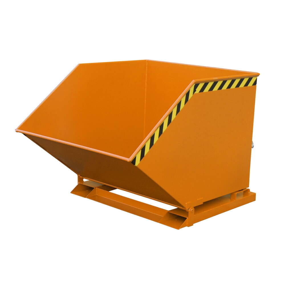 Product afbeelding: Bauer® Kiepbak, kastvormige kuip, gelakt, volume 1 m³, RAL 2000 geeloranje