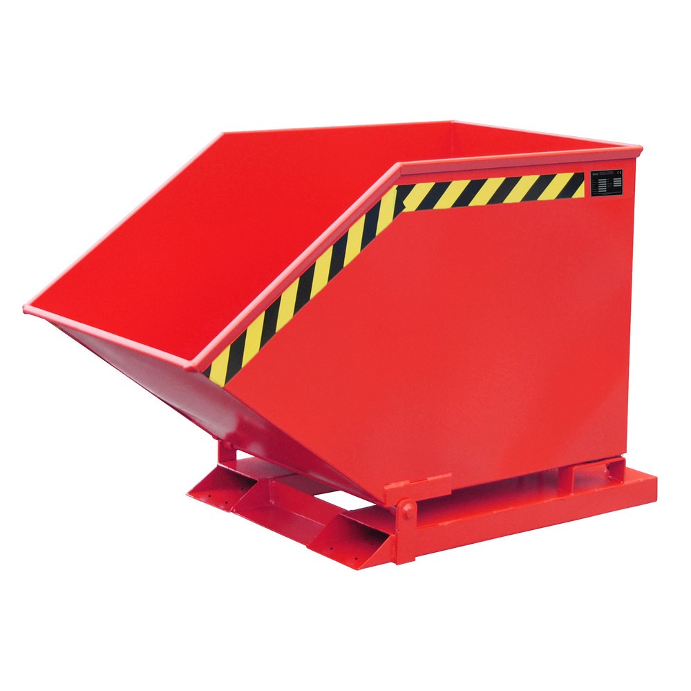 Product afbeelding: Bauer® Kiepbak, kastvormige kuip, gelakt, volume 0,4 m³, RAL 3000 vuurrood