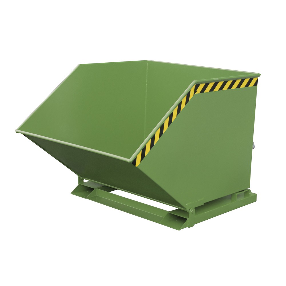 Product afbeelding: Bauer® Kiepbak, kastvormige kuip, gelakt, volume 1 m³, RAL 6011 resedagroen