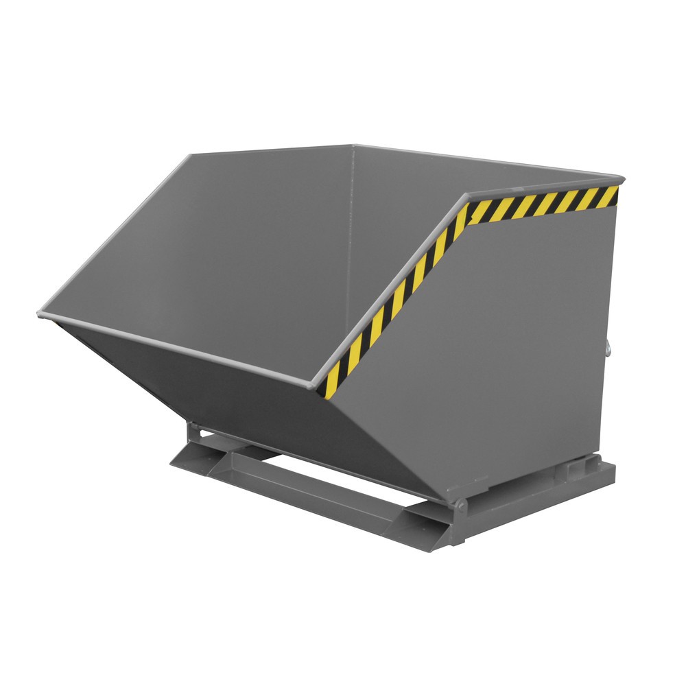 Product afbeelding: Bauer® Kiepbak, kastvormige kuip, gelakt, volume 1 m³, RAL 7005 muisgrijs
