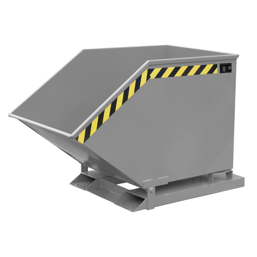 Product afbeelding: Bauer® Kiepbak, kastvormige kuip, gelakt, volume 0,4 m³, RAL 7005 muisgrijs