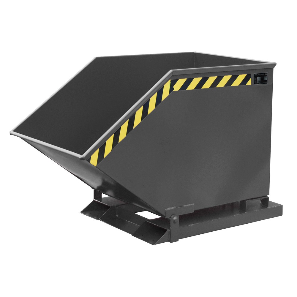 Product afbeelding: Bauer® Kiepbak, kastvormige kuip, gelakt, volume 0,4 m³, RAL 7021 zwartgrijs