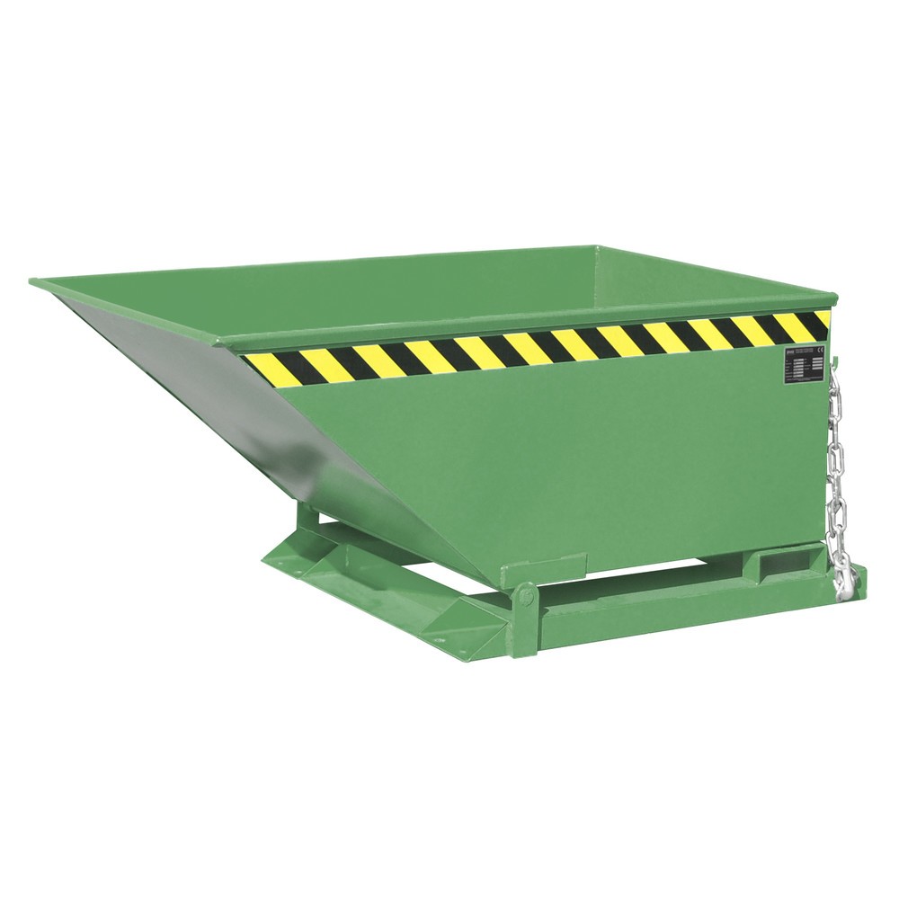 Product afbeelding: Bauer® Kiepbak, lage kuip, gelakt, volume 0,4 m³, RAL 6011 resedagroen
