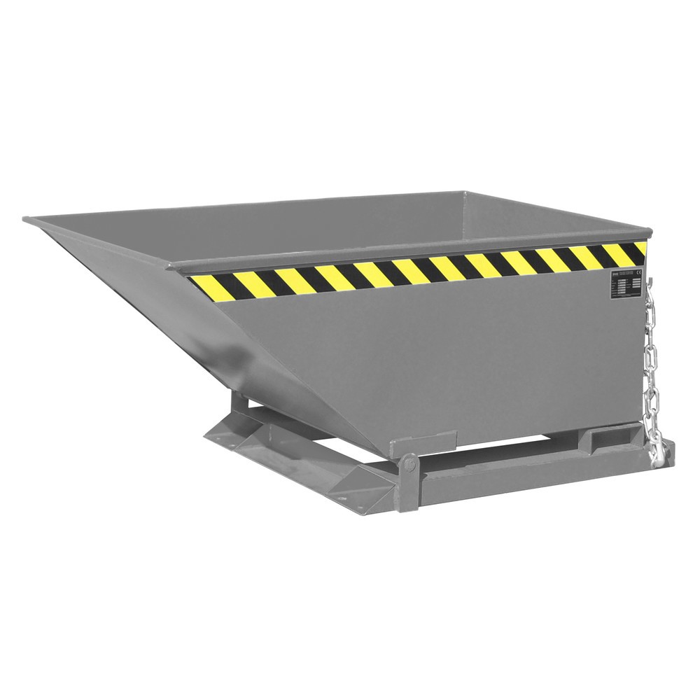 Product afbeelding: Bauer® Kiepbak, lage kuip, gelakt, volume 0,4 m³, RAL 7005 muisgrijs