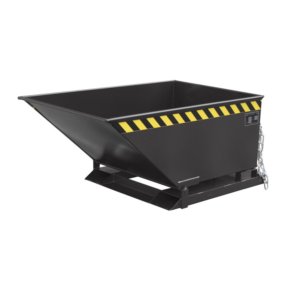 Product afbeelding: Bauer® Kiepbak, lage kuip, gelakt, volume 0,4 m³, RAL 7021 zwartgrijs