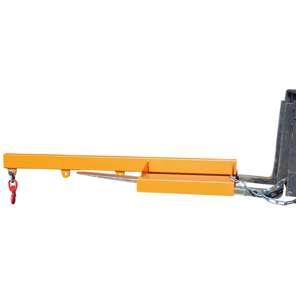 Product afbeelding: Bauer® kraanarm model 1, starre uitvoering, 3 haakposities, basislengte 1.600 mm, draagvermogen 1.000 kg, geel-oranje