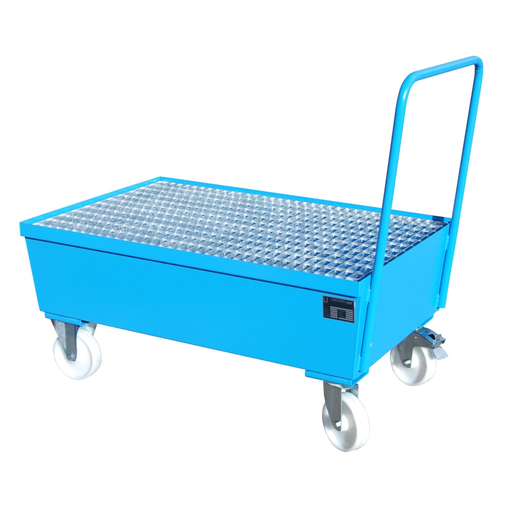 Productafbeelding nr. 3: Bauer® lekbak van staal, verrijdbaar, 2x 200 l staand, opvangvolume 225 l, lichtblauw