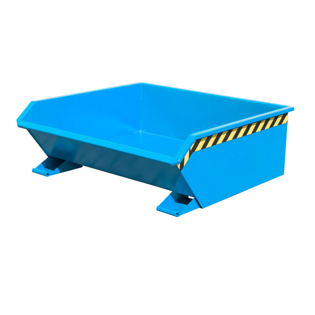 Bauer® Minikantelbak, extreem lage bouwhoogte, gelakt, volume 0,46 m³, RAL 5012 lichtblauw Product afbeelding: Bauer® Minikantelbak, extreem lage bouwhoogte, gelakt, volume 0,46 m³, RAL 5012 lichtblauw