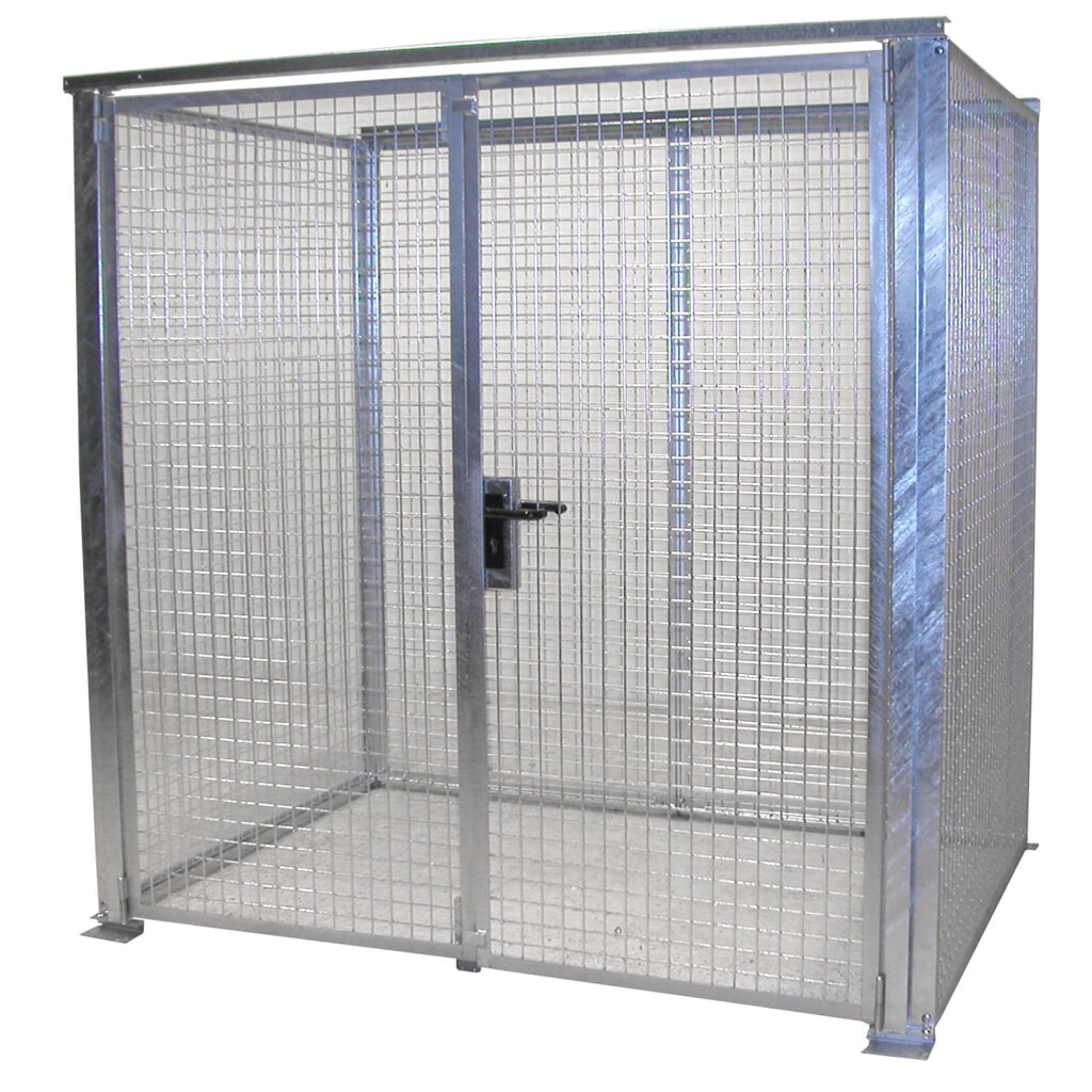 Product afbeelding: Bauer® opslagkast voor gasflessen TRGS 510 zonder dak, dubbele draaideur, 48 flessen