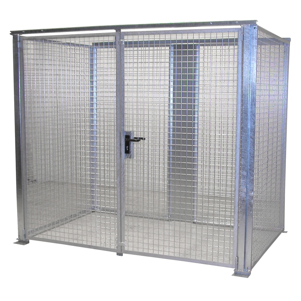 Product afbeelding: Bauer® opslagkast voor gasflessen TRGS 510 zonder dak, dubbele draaideur, 60 flessen