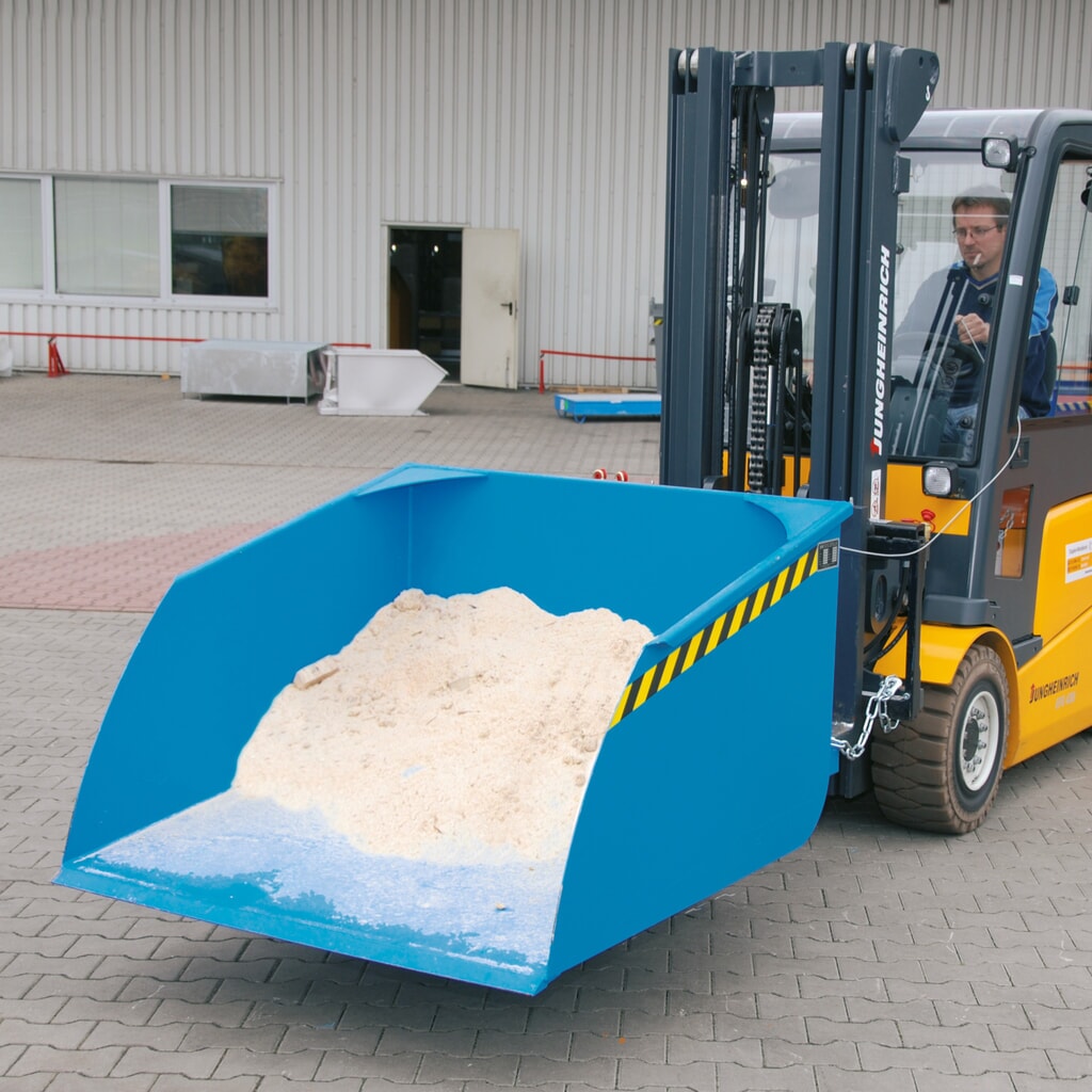 Bauer® Schop voor heftruck, cap. 750 kg, volume 0,5 m², blauw Product afbeelding: Bauer® Schop voor heftruck, cap. 750 kg, volume 0,5 m², blauw