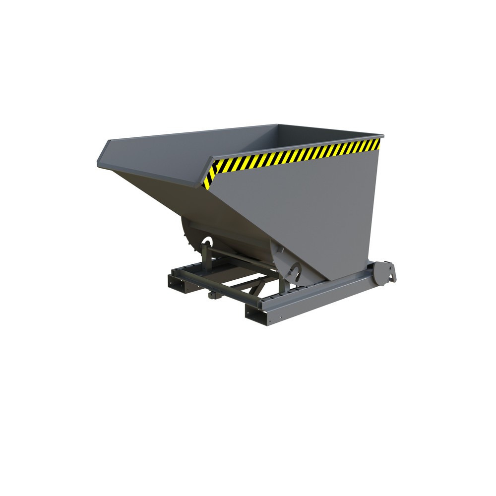 Product afbeelding: Bauer® Spaander-kantelbak met afrolmechanisme, gelakt, volume 1,2 m³, RAL 7005 muisgrijs