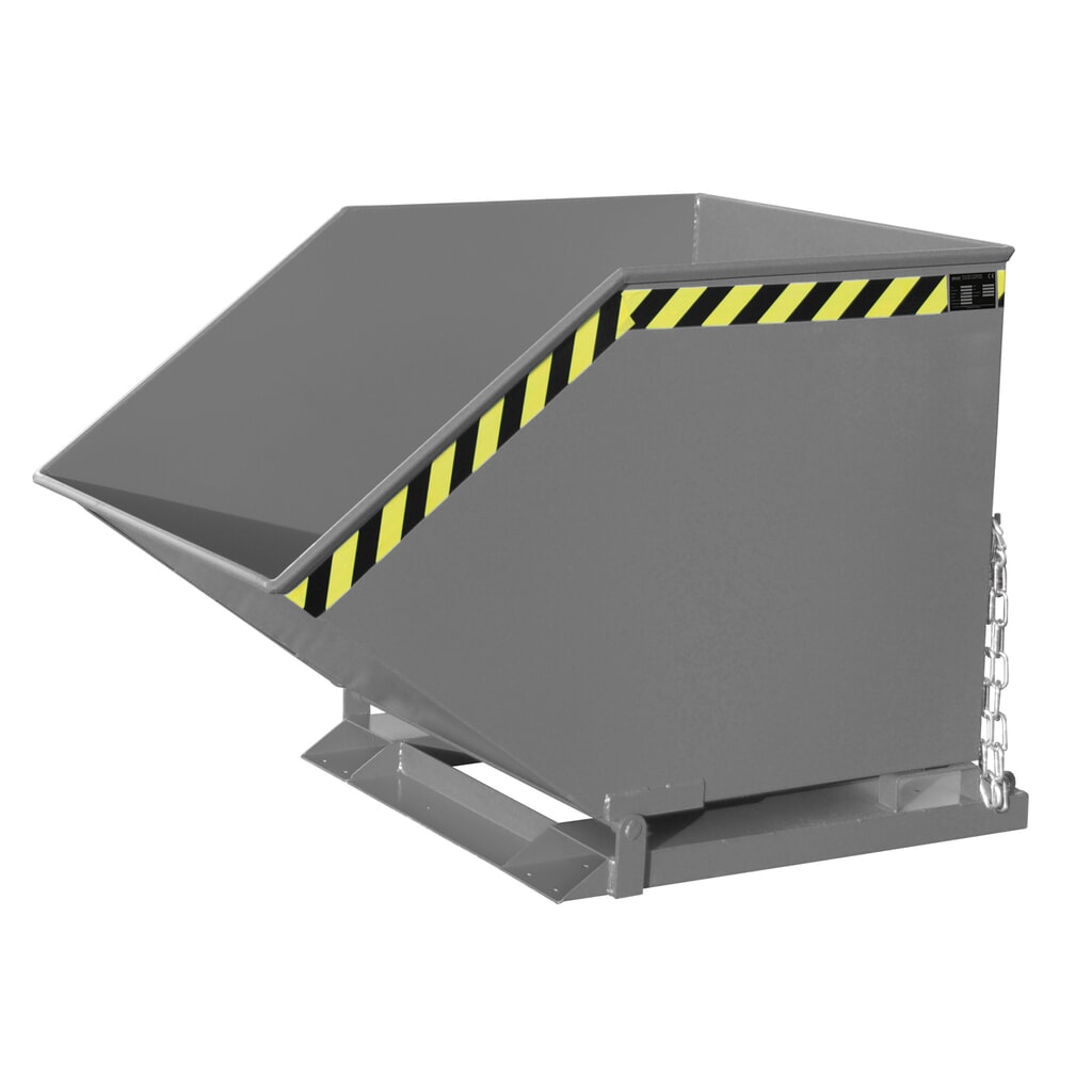 Product afbeelding: Bauer® Spanenkantelbak, kastvormige kuip, gelakt, volume 0,8 m³, RAL 7005 muisgrijs
