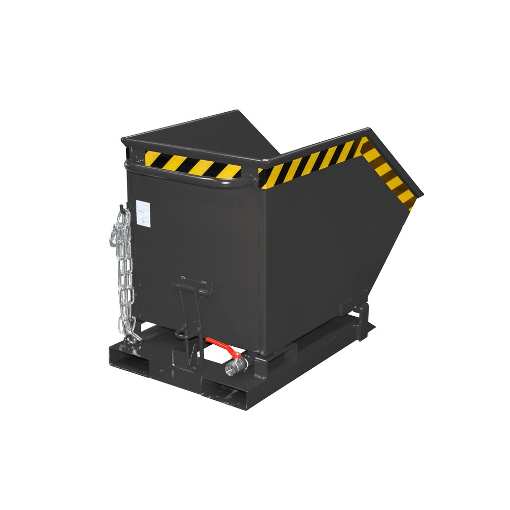 Product afbeelding: Bauer® Spanenkantelbak, kastvormige kuip, gelakt, volume 0,25 m³, RAL 7021 zwartgrijs