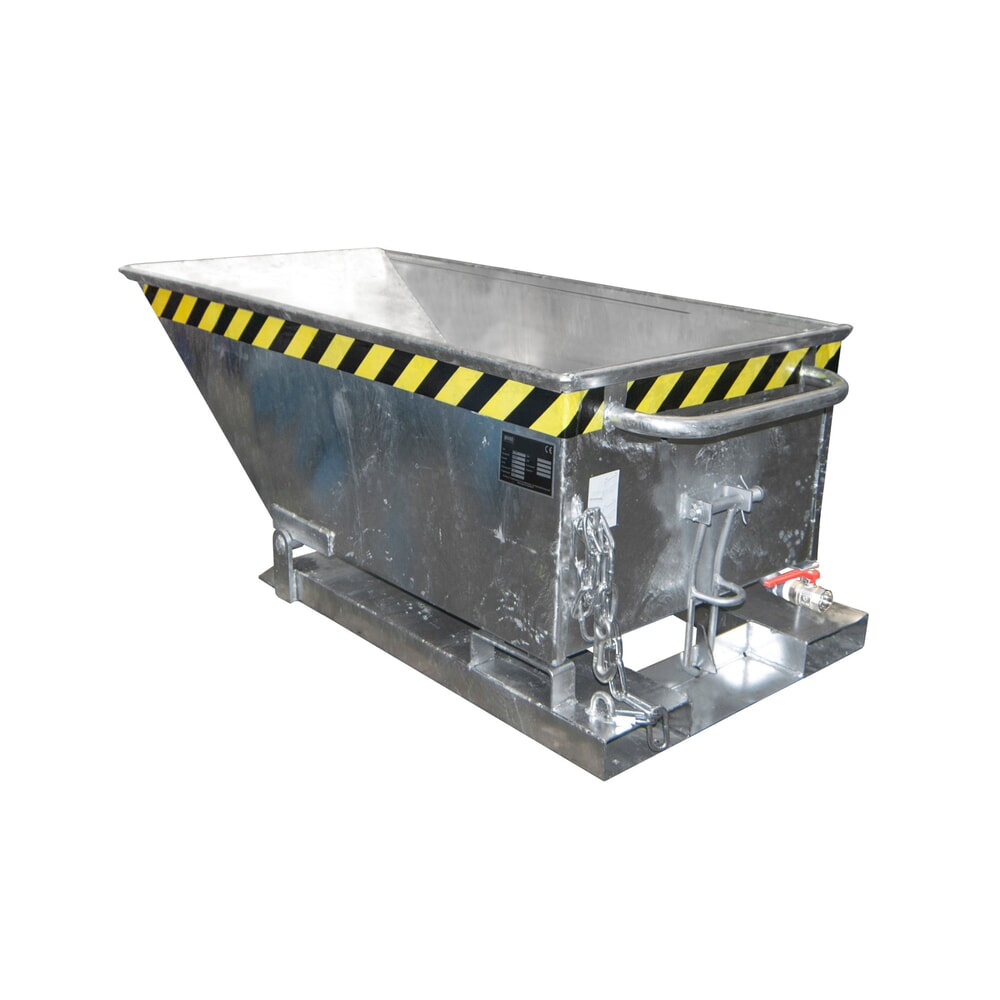 Product afbeelding: Bauer® spanenkantelbak, lage kuip, verzinkt, volume 0,25 m³