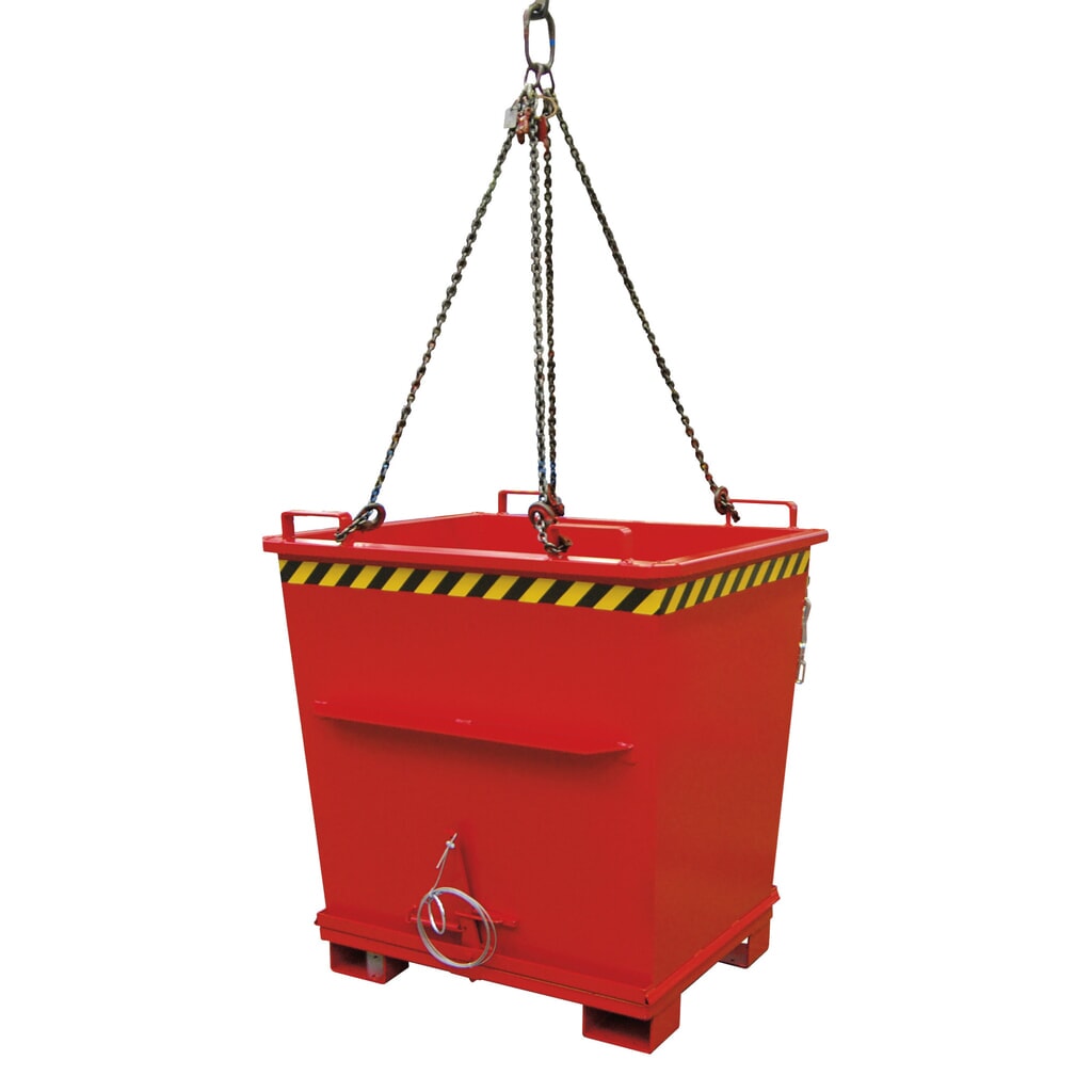 Bauer® Stapelbare bak met uitklapbare bodem, gelakt, volume 0,5 m³, RAL 3000 vuurrood Productafbeelding nr. 6: Bauer® Stapelbare bak met uitklapbare bodem, gelakt, volume 0,5 m³, RAL 3000 vuurrood