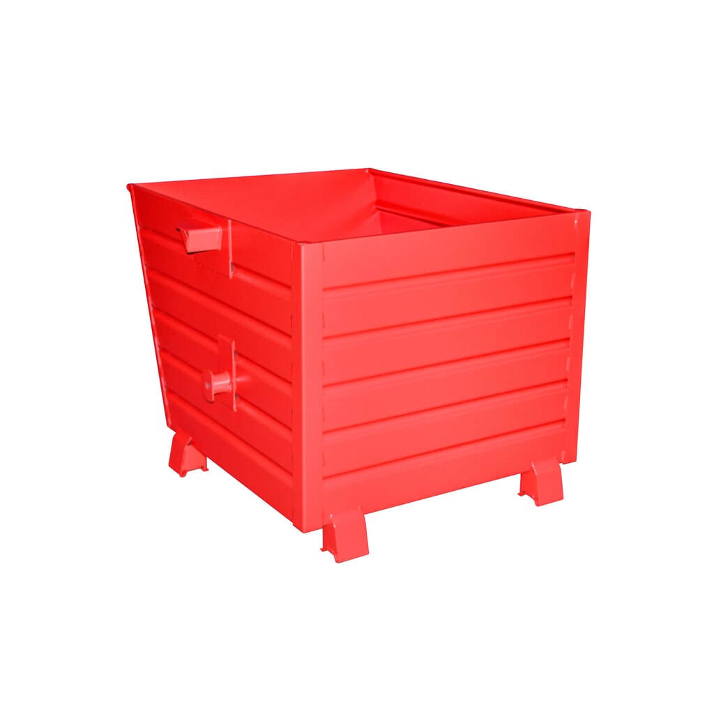 Bauer® Stapelbare kantelbak, gelakt, volume 0,9 m³, RAL 3000 vuurrood Product afbeelding: Bauer® Stapelbare kantelbak, gelakt, volume 0,9 m³, RAL 3000 vuurrood