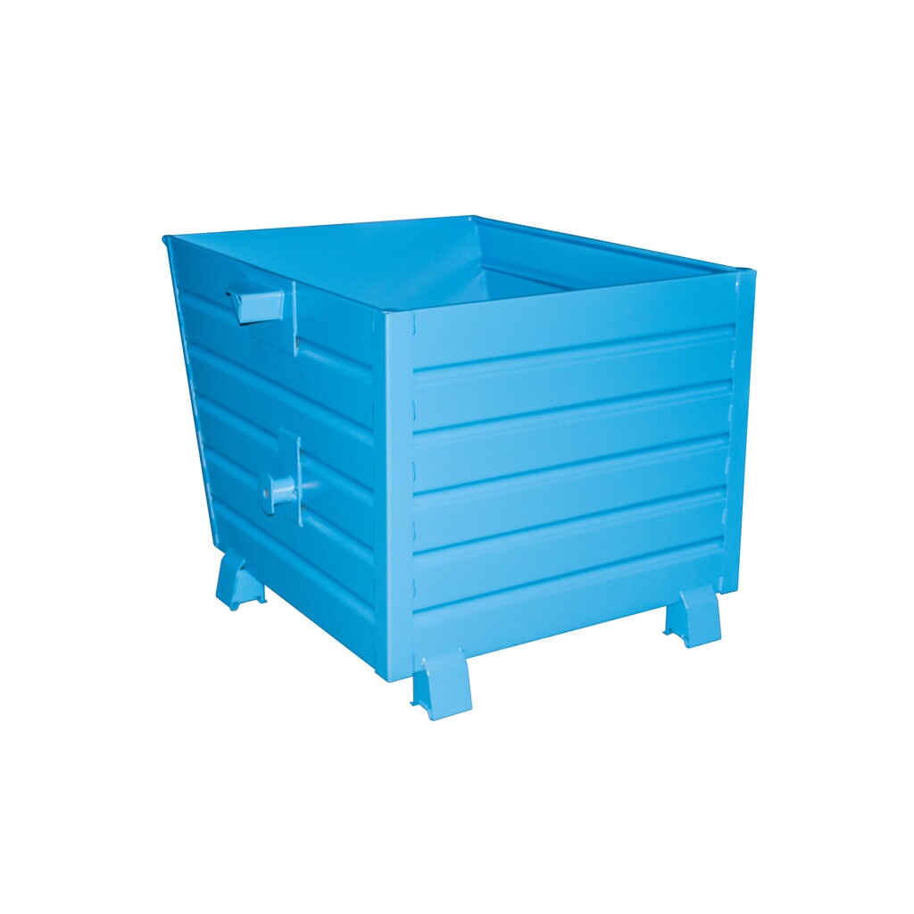 Product afbeelding: Bauer® Stapelbare kantelbak, gelakt, volume 0,9 m³, RAL 5012 lichtblauw